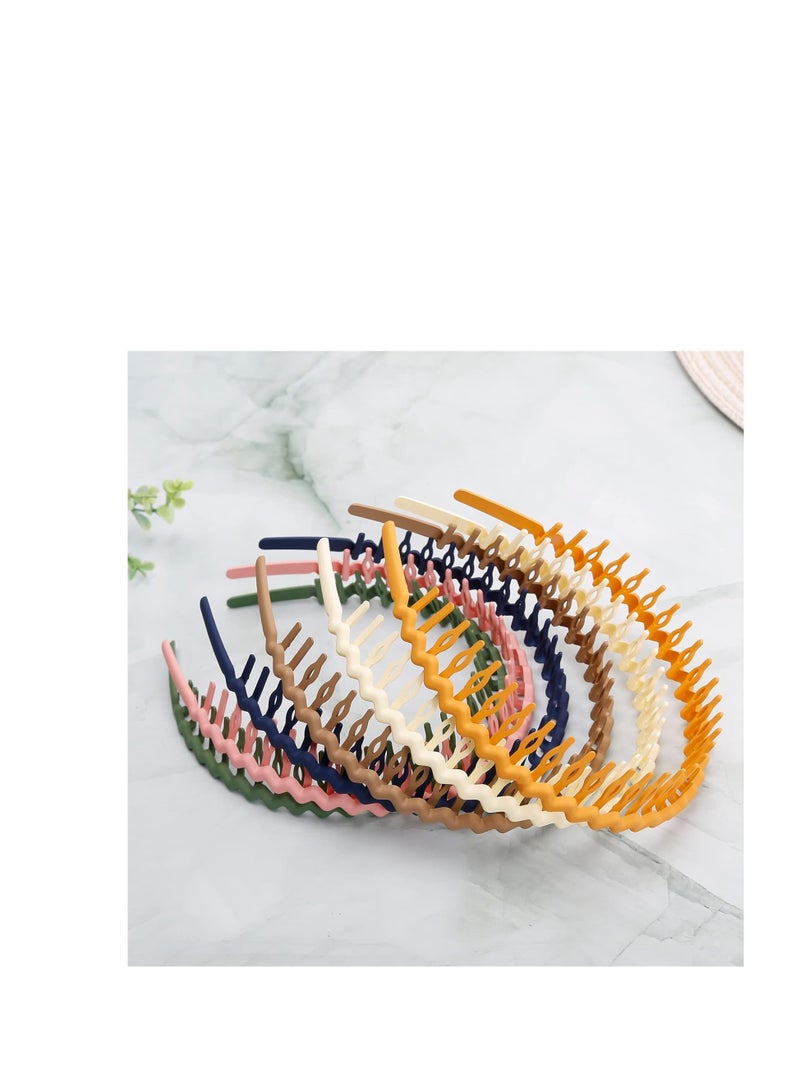 WOVOWOVO WOVOWOVO Plastic Hair Bands with Teeth, 10 Packs Thin Headbands for Women Girls Teens, Non Slip Hair Comb Head Bands Hair Accessories - Image 4