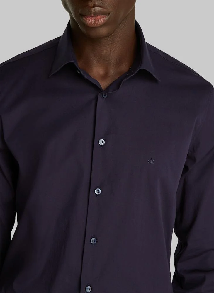 CALVIN KLEIN Regular Fit Stretch Cotton Poplin Shirt