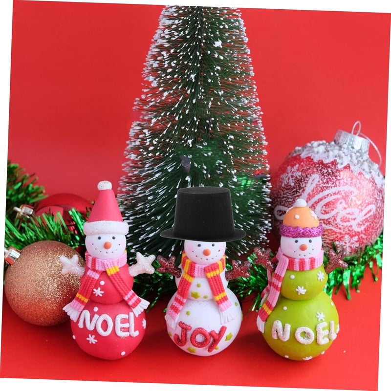 10pcs Miniature Plastic Top Hats for Dolls Christmas Holiday Craft Decorations Snowman Props Charming Home Decor Hats - Image 4