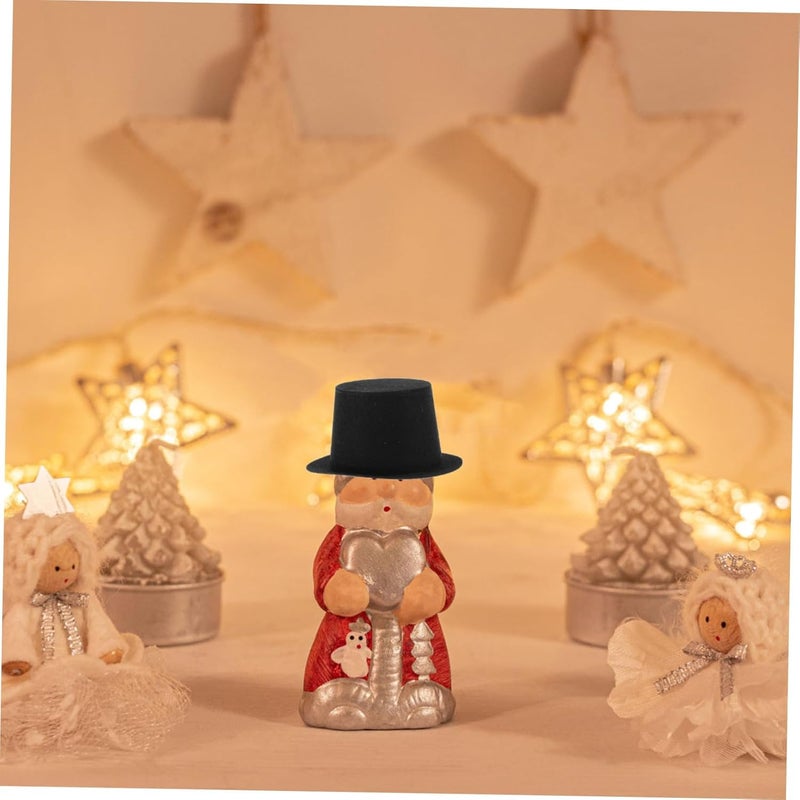 10pcs Miniature Plastic Top Hats for Dolls Christmas Holiday Craft Decorations Snowman Props Charming Home Decor Hats - Image 5