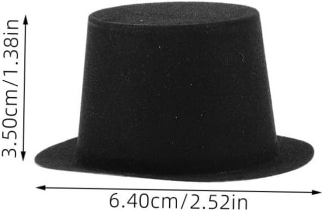10pcs Miniature Plastic Top Hats for Dolls Christmas Holiday Craft Decorations Snowman Props Charming Home Decor Hats - Image 2