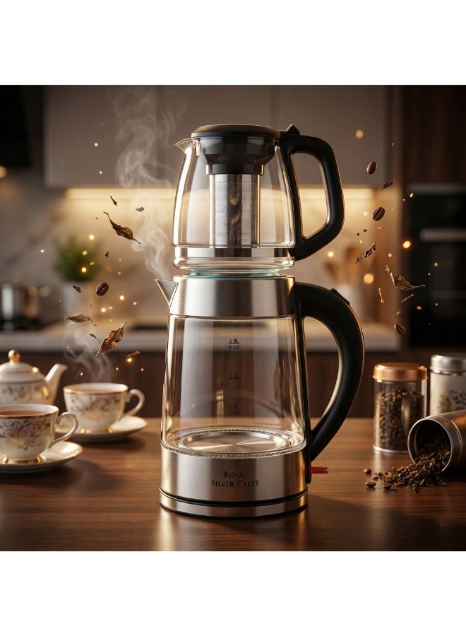 Royal Silver Crest Electric Heat Kettle SC-500 Dual Capacity 1.5L + 2.8L With Keep Warm & Boil Function - Image 1