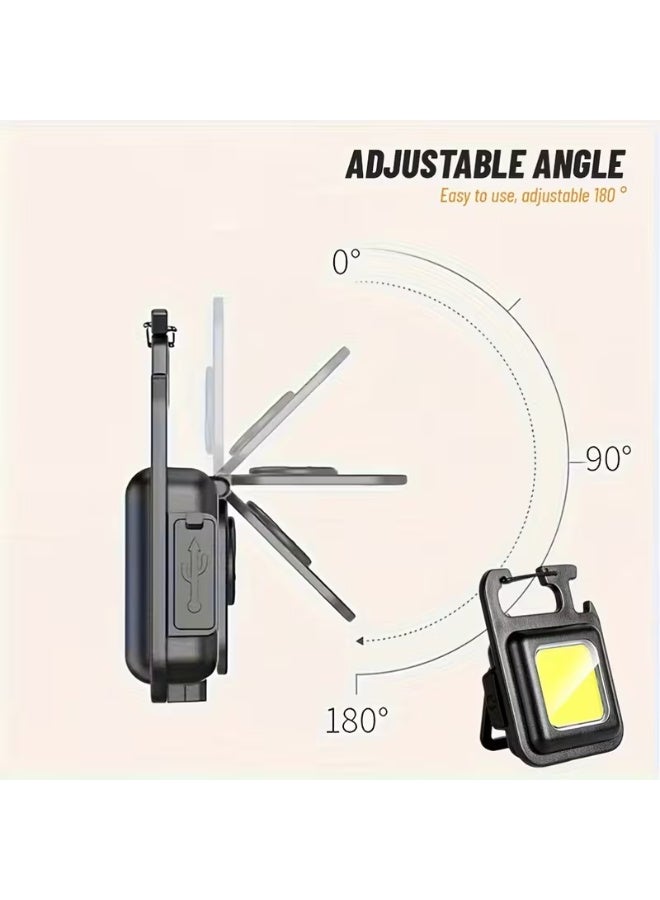 مصباح يدوي صغير متعدد الوظائف قابل لإعادة الشحن يُعلق على سلسلة المفاتيح - Image 5