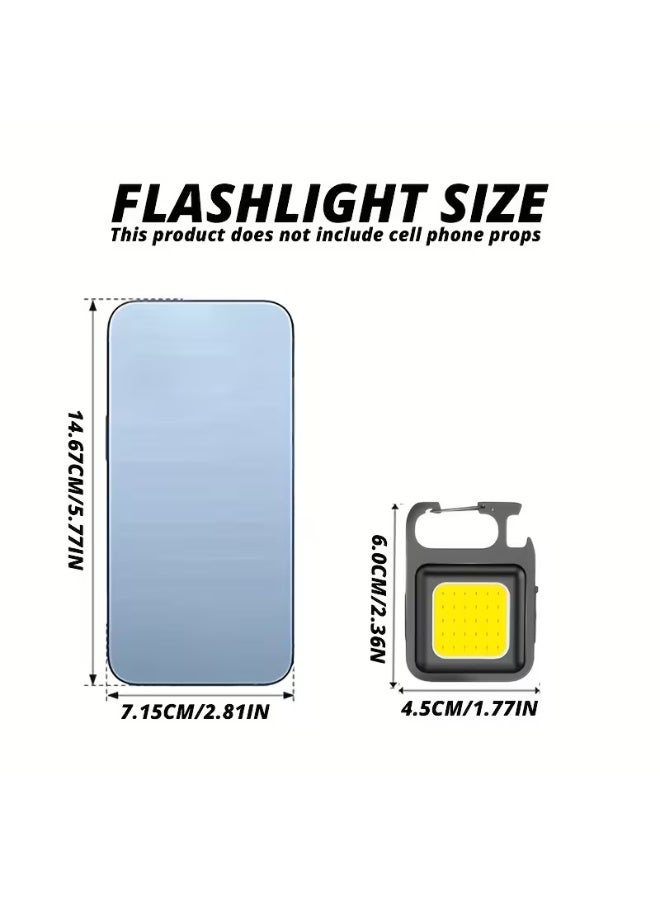 مصباح يدوي صغير متعدد الوظائف قابل لإعادة الشحن يُعلق على سلسلة المفاتيح - Image 4