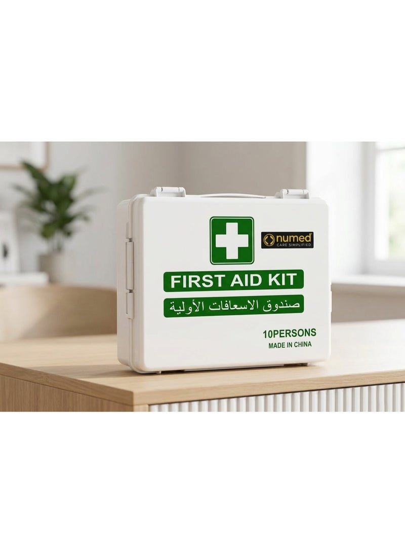 numed Emergency First Aid Kit for 10 People | Complete Portable Medical Supplies Box for Home, Office, Car, and Travel | Compact & Lightweight Safety Kit - Image 3