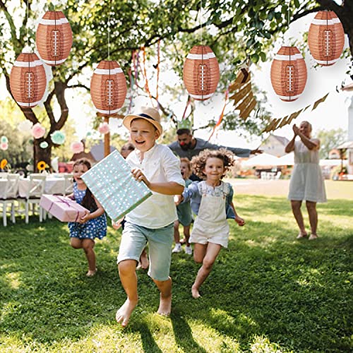 Easy Joy Football Paper Lanterns, Football Birthday Party Decorations,Football Party favors for Outdoor Backyard Sports Game Prizes Football Game Day Easy Joy 3 PCS 12'' - Image 5