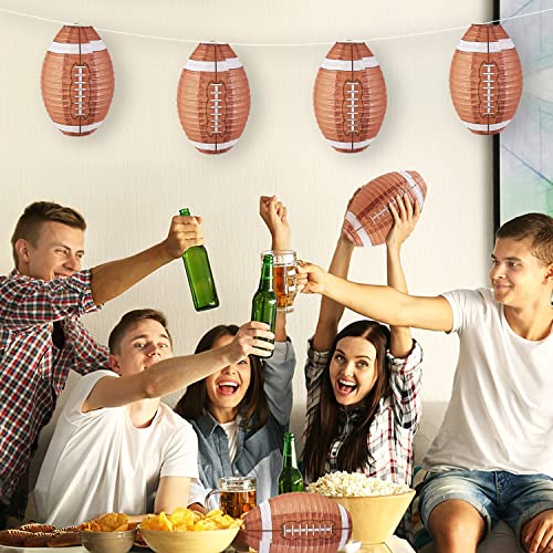 Easy Joy Football Paper Lanterns, Football Birthday Party Decorations,Football Party favors for Outdoor Backyard Sports Game Prizes Football Game Day Easy Joy 3 PCS 12'' - Image 4