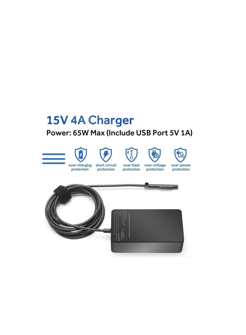 Other Manufacturer ETROON 65W 15V 4A Power Adapter Replacement for Microsoft Surface Laptop 1 2 3 Surface Go Surface Book, Power Supply Charger for Surface Pro3 Pro4 Pro5 Pro6 Pro7 Tablet with 5V1A USB Charging Port  - Image 4