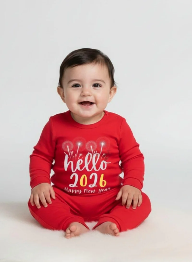بيبي كلو Soft, breathable cotton romper for your baby’s first New Year.