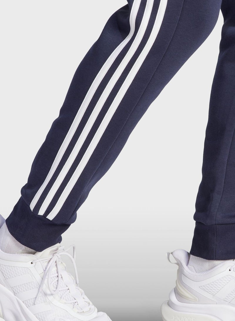 Adidas 3-Stripes Fleece Tapered Cuff Pants - Image 4