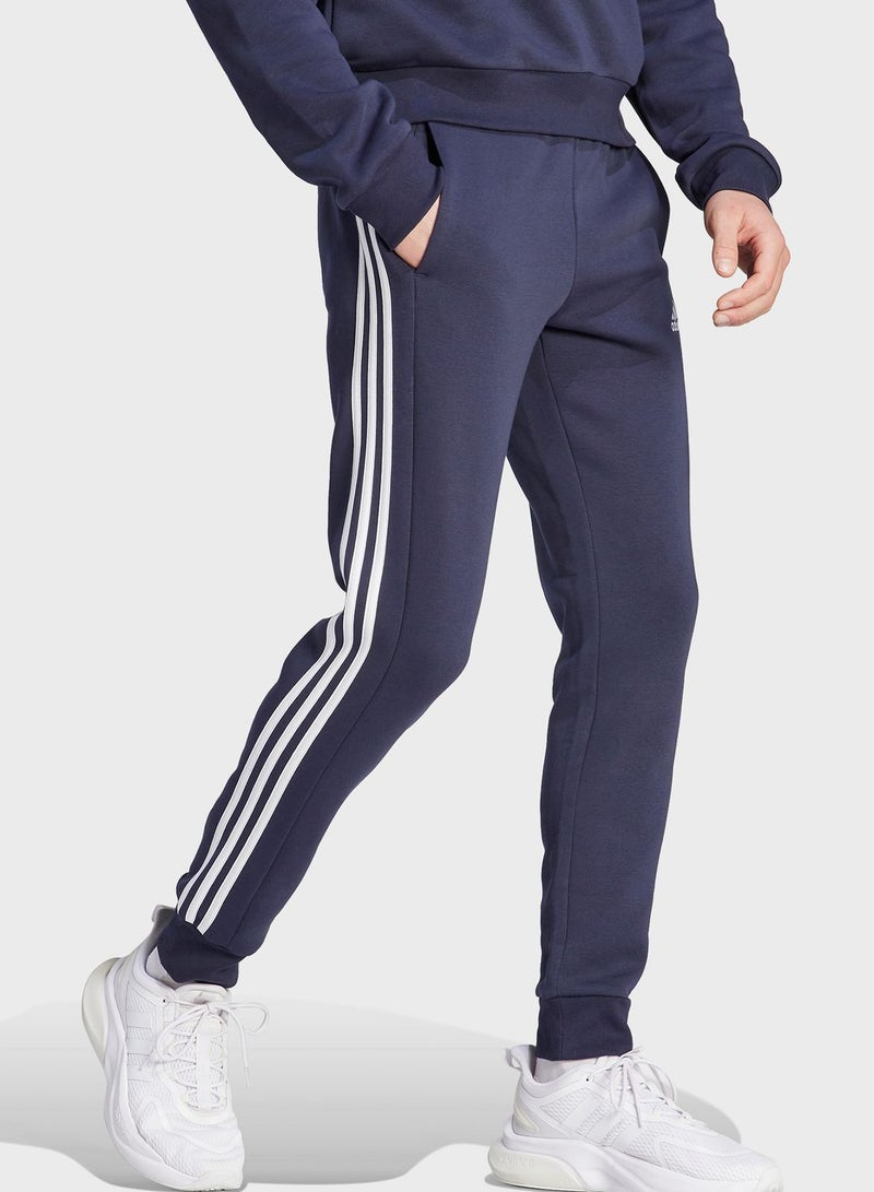 Adidas 3-Stripes Fleece Tapered Cuff Pants - Image 5