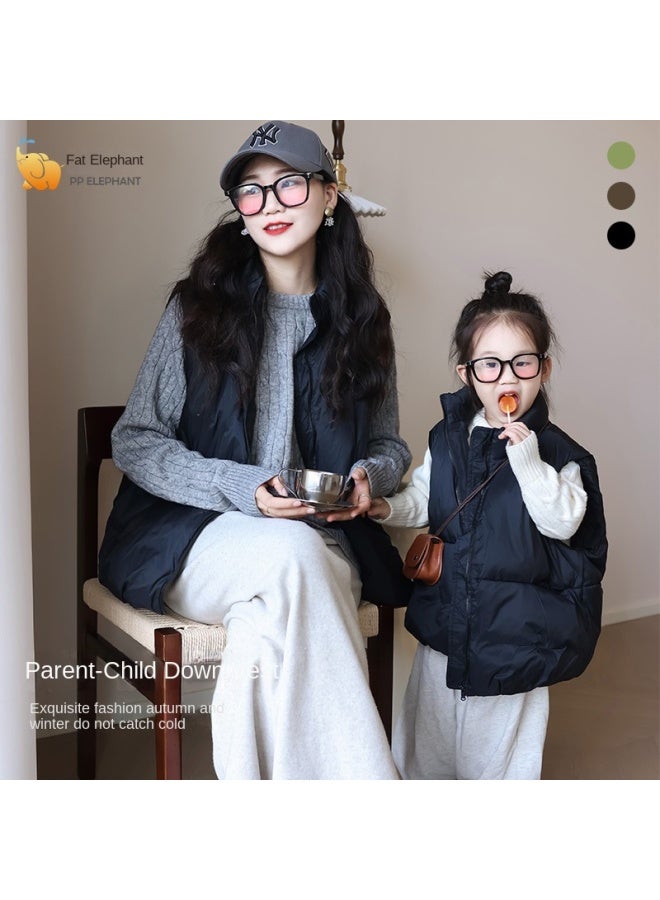 New Autumn And Winter Style Men's Women's Children's Unisex Versatile Vest Down Jacket For Warmth Kids Waistcoat Vest - Image 2