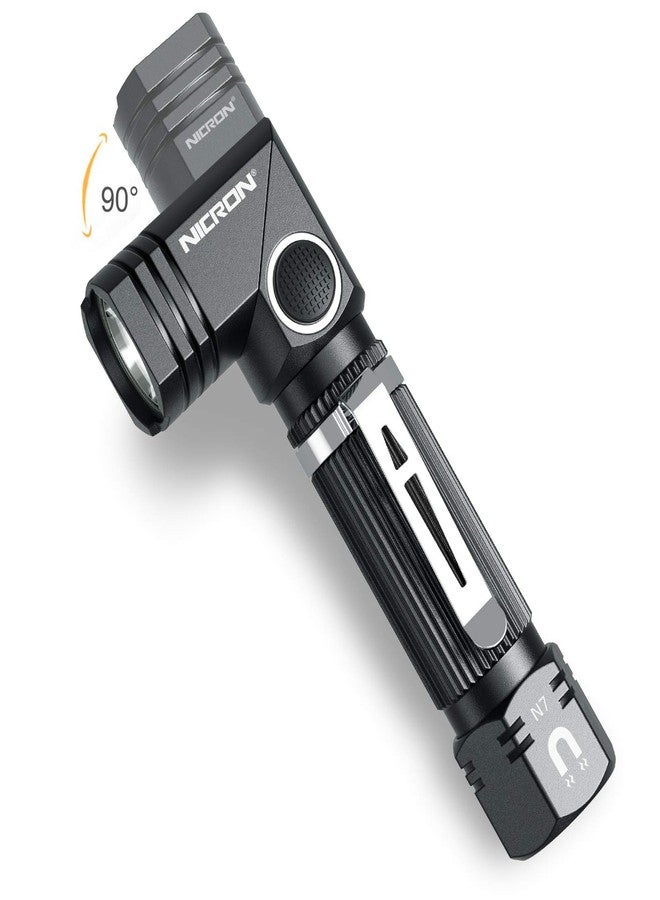 NICRON Flashlight, N7 600 Lumens Tactical Flashlight, 90 Degree Ip65 Waterproof Led Mini Flashlight 4 Modes- Best High Lumens are for Camping, Outdoor, Hiking （Not Including Batteries） Gift - Image 1