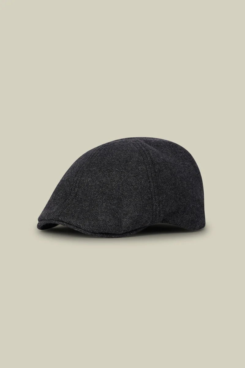 دوبل غانغر Men's flat cap in wool blend tweed - Grey