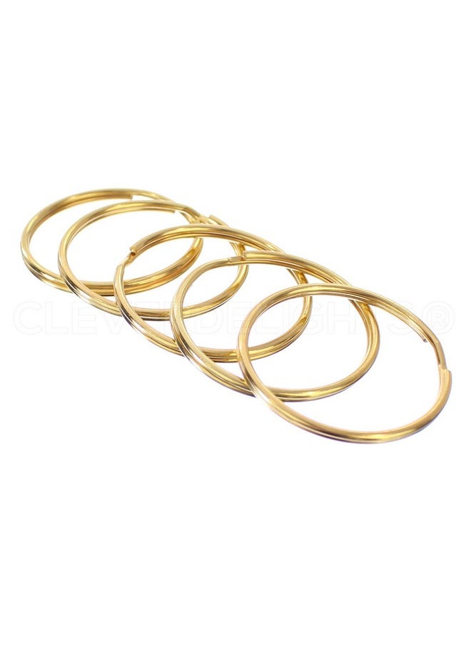 CleverDelights - 2" Key Rings Gold Color 10 Pack Large Split Key Rings 2 Inch - Image 1
