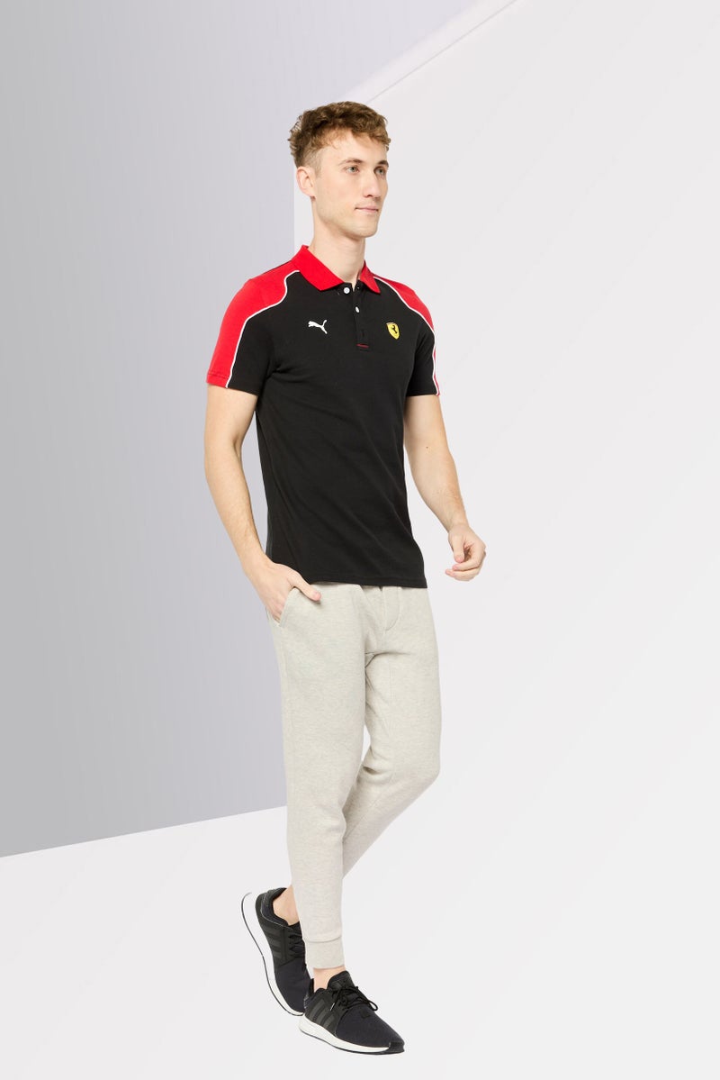 Puma x Scuderia Ferrari Men Sportswear Fit Short Sleeves Outdoor Polo Shirt, Black - Image 4