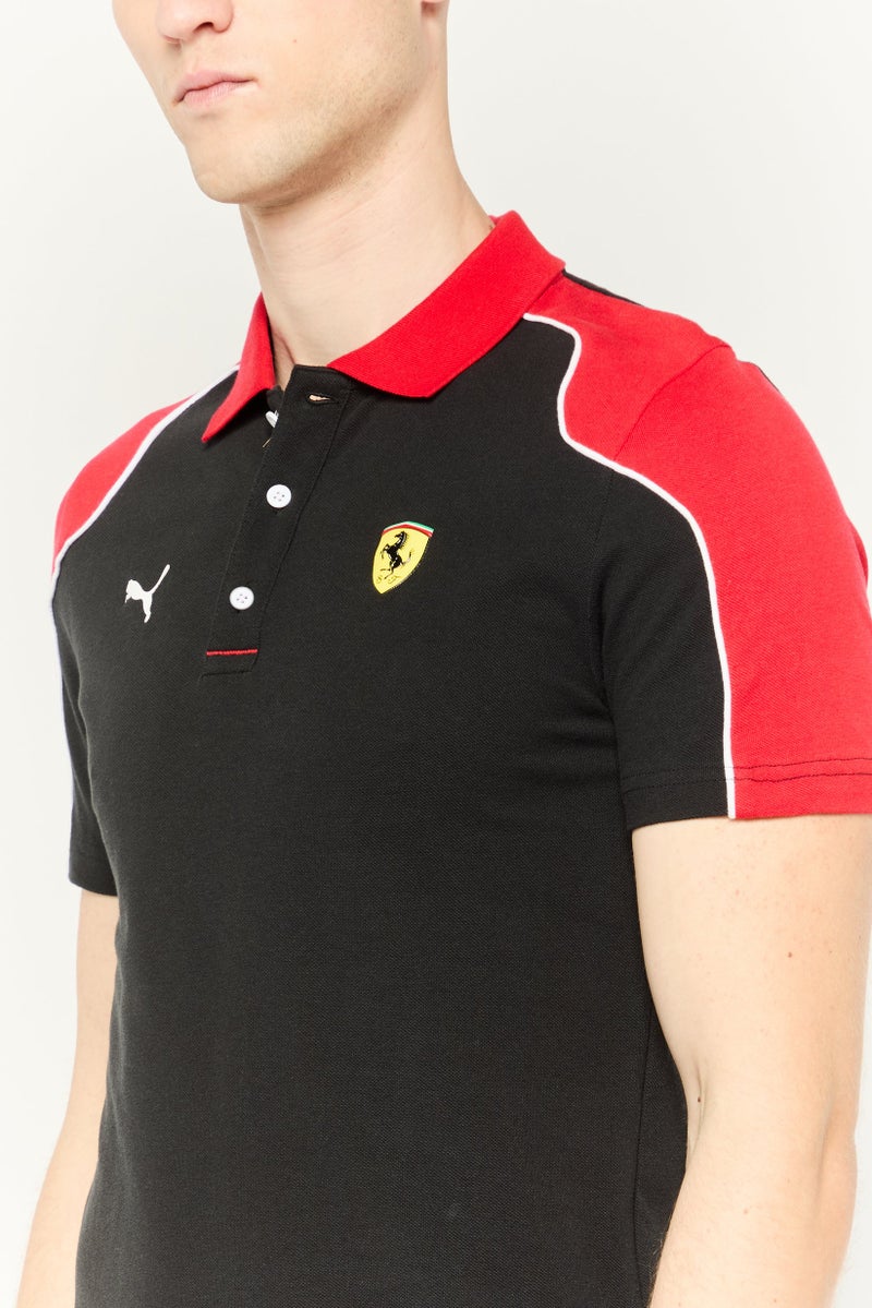 Puma x Scuderia Ferrari Men Sportswear Fit Short Sleeves Outdoor Polo Shirt, Black - Image 2