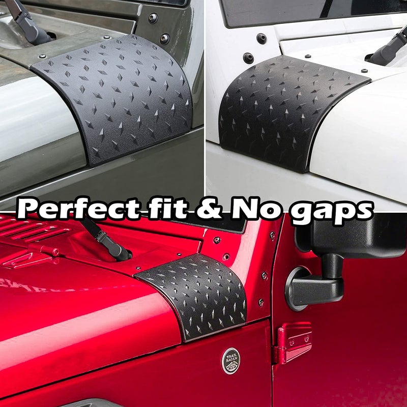 Danti Danti Black Cowl Body Armor Outer Cowling Cover for Jeep Wrangler JK JKU Unlimited Rubicon Sahara X Off Road Sport 2007-2018 (Pack of 2)  - Image 2