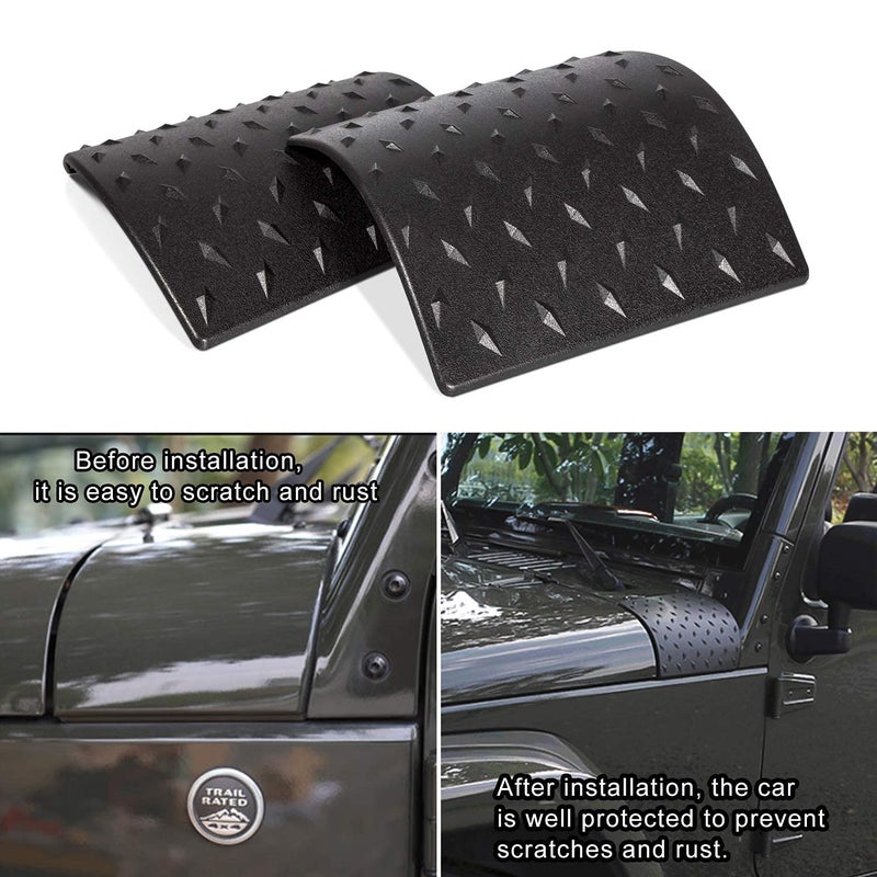 Danti Danti Black Cowl Body Armor Outer Cowling Cover for Jeep Wrangler JK JKU Unlimited Rubicon Sahara X Off Road Sport 2007-2018 (Pack of 2)  - Image 5