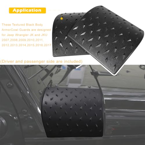 Danti Black Cowl Body Armor Outer Cowling Cover for Jeep Wrangler JK JKU Unlimited Rubicon Sahara X Off Road Sport 2007-2018 (Pack of 2) - Image 3
