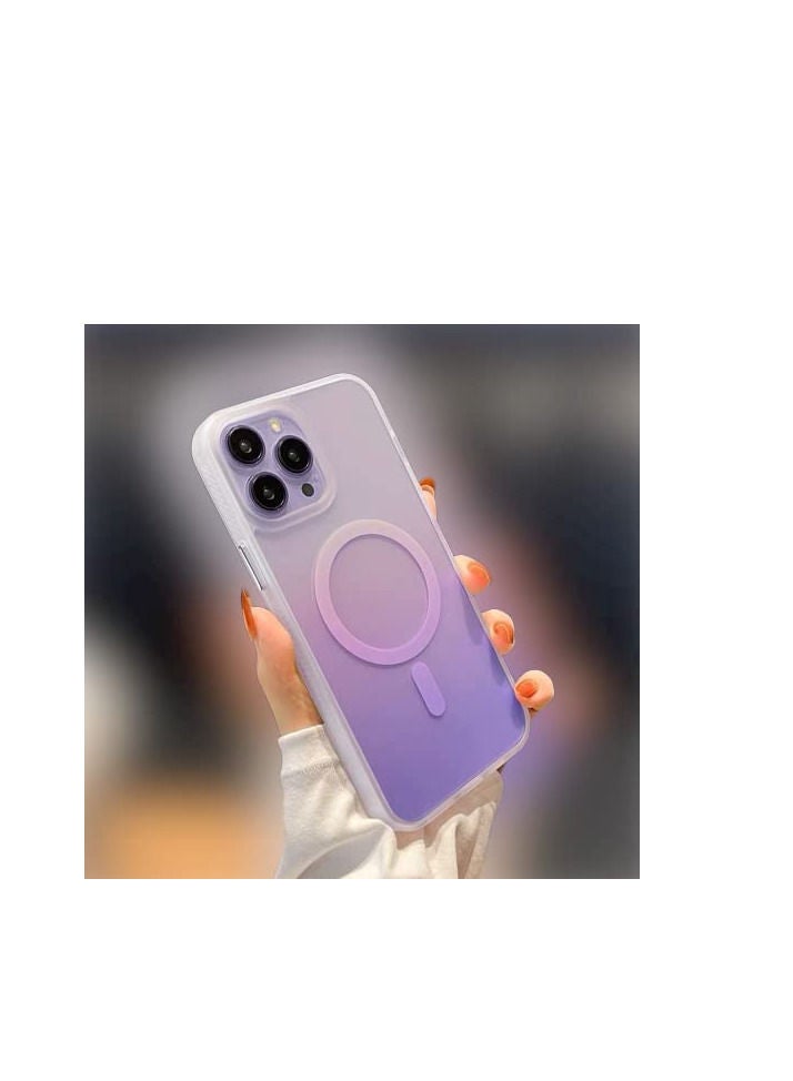 ماجيك ماسك غطاء حماية سيليكون رفيع للغاية مضاد للسقوط ومضاد للخدش ومضاد للخدش أصفر شفاف 6.1 بوصة متوافق مع جراب هاتف iPhone 14 Pro الشفاف أرجواني - Image 2