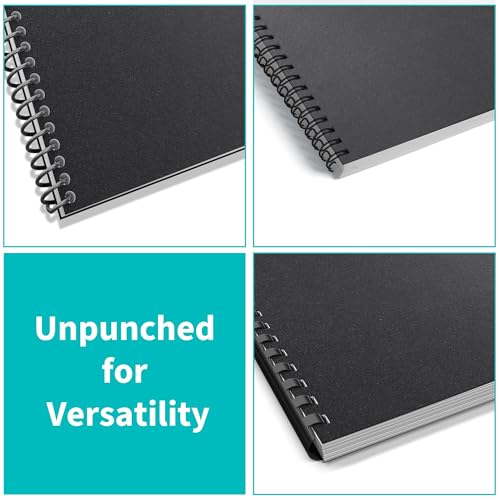 Binditek 100 Pack 12 Mil Sand-Textured Polycover - Plastic Binding Cover for Letter Size - Lightly Sanded Finish - Business Reports and Proposals - Square Corners, Un-Punched, Black - Image 5