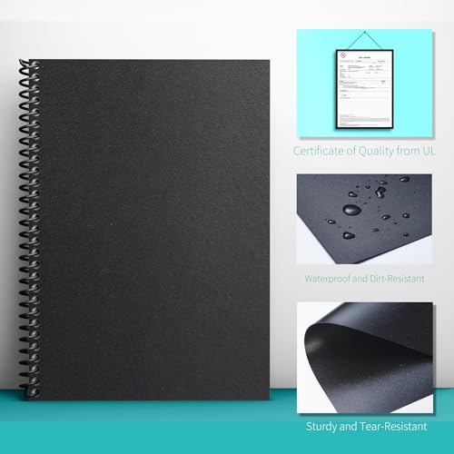Binditek 100 Pack 12 Mil Sand-Textured Polycover - Plastic Binding Cover for Letter Size - Lightly Sanded Finish - Business Reports and Proposals - Square Corners, Un-Punched, Black - Image 4