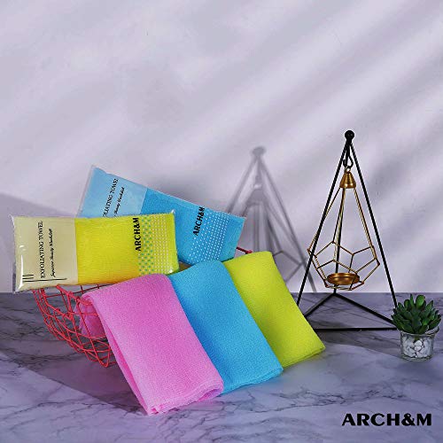 ARCH&M 12-Pack Premium Nylon Exfoliating Towel - 35-Inch Quick-Dry, Hygienic Japanese Washcloth for Body & Back - Durable, Machine Washable, Long-Lasting - Image 3