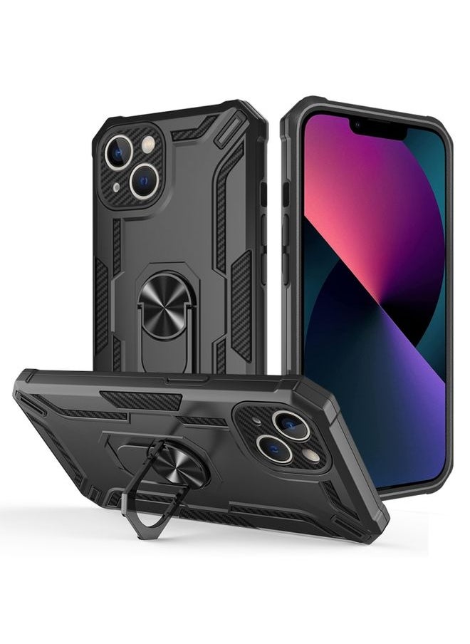 Generic Case Cover For iPhone 13 Warship Armor 2 in 1 Shockproof Phone Case Black 