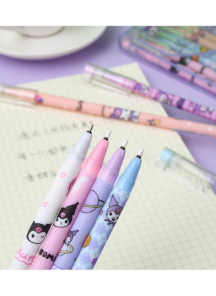 Generic - 12 Pieces Of Cute Family Erasable Straight Neutral Pen Ins Girl Feng Shui Pen High Value Gift Pen Stationery (Yellow Puppy-0.5mm Blue Refill) - Image 1