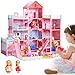 HOLYFUN Huge Dollhouse for Girls Large Pretend Play Doll House for Kids with Dolls Furniture - Image 2