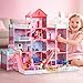 HOLYFUN Huge Dollhouse for Girls Large Pretend Play Doll House for Kids with Dolls Furniture - Image 4