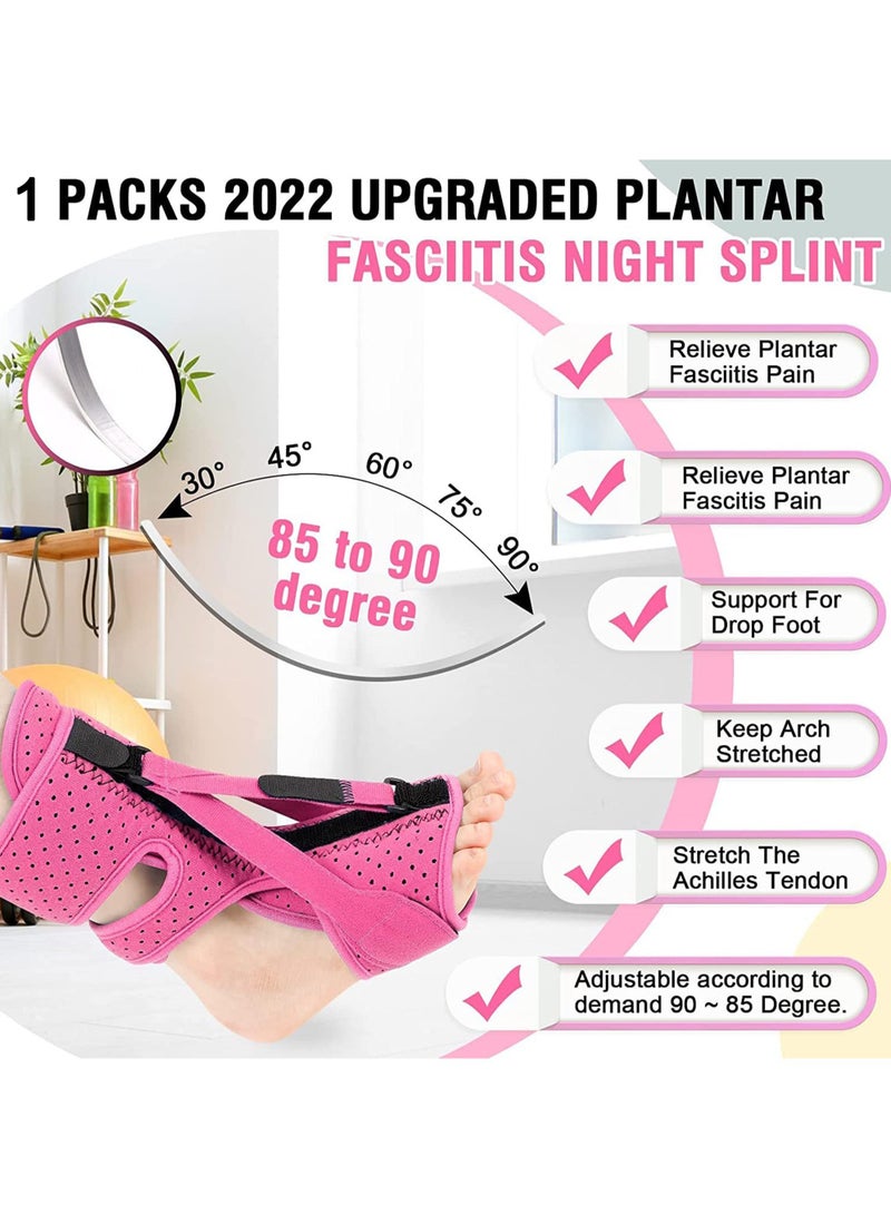 Rock Pow 1 Pack Plantar Fasciitis Night Splint Upgrade 3 Adjustable Straps Plantar Fasciitis Relief Night Splint for Women & Men Relief Brace for Plantar Fasciitis Relief Achilles Tendonitis and Foot Drop - Image 4
