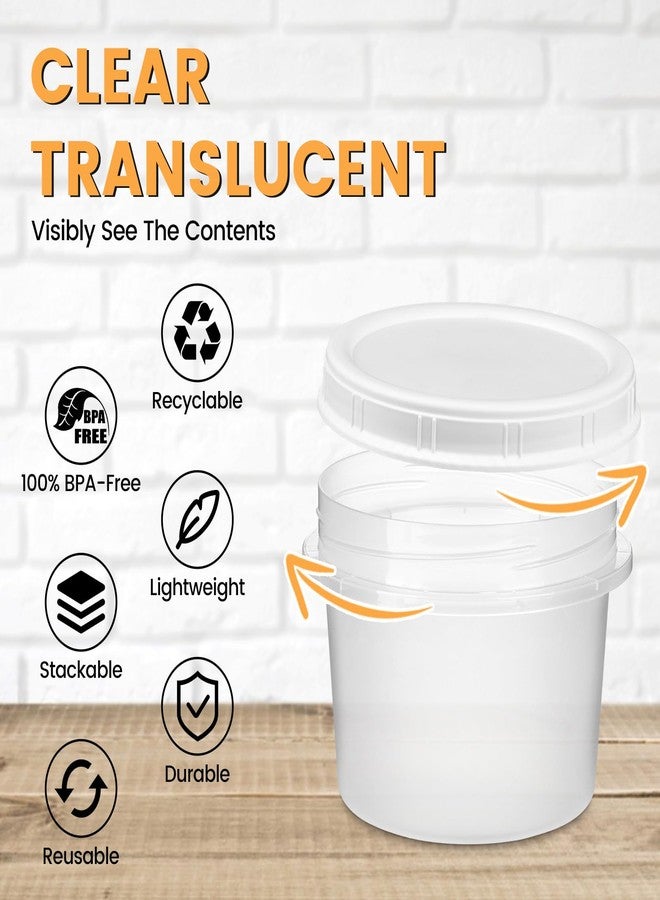 TUZAZO 12 Oz Food Storage Containers with Screw Lids, 6-Count Reusable Small Plastic Soup Containers for Portion and Meal Prep | Microwave-, Freezer-, Dishwasher-Safe | BPA Free - Image 3