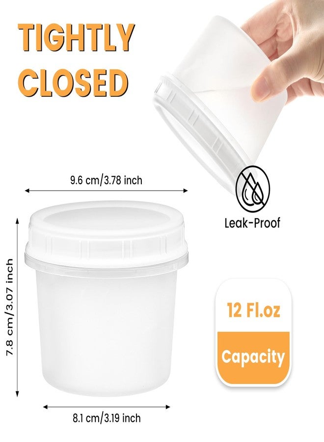 TUZAZO 12 Oz Food Storage Containers with Screw Lids, 6-Count Reusable Small Plastic Soup Containers for Portion and Meal Prep | Microwave-, Freezer-, Dishwasher-Safe | BPA Free - Image 2