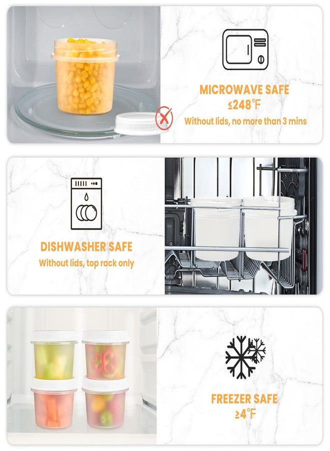 TUZAZO 12 Oz Food Storage Containers with Screw Lids, 6-Count Reusable Small Plastic Soup Containers for Portion and Meal Prep | Microwave-, Freezer-, Dishwasher-Safe | BPA Free - Image 4