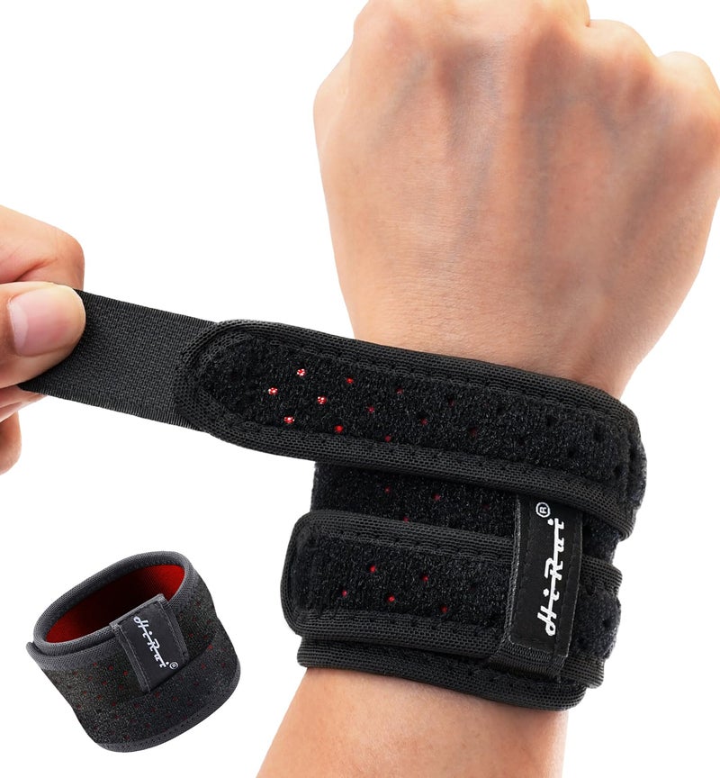 HiRui Wrist Brace for TFCC Tears, Adjustable Wristband Wrist Wraps Support for Fitness Weightlifting Tennis Tendonitis Carpal Tunnel Arthritis Pain Relief, One Size Adjustable (Black, 1 Pack) - Image 1
