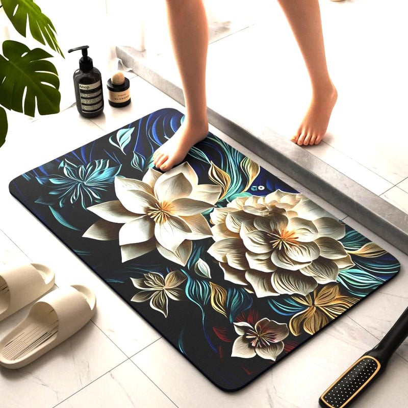SKVM Water Absorbent mat for Bathroom Kitchen Floor Door Entrance Anti Slip Floor Foot Anti Skid Bathroom Shower mat (Design 14) - Image 4