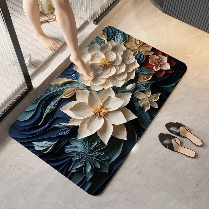 SKVM Water Absorbent mat for Bathroom Kitchen Floor Door Entrance Anti Slip Floor Foot Anti Skid Bathroom Shower mat (Design 14) - Image 1