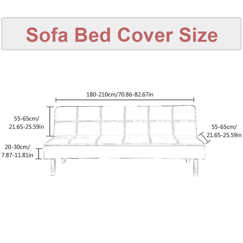 MIFXIN Armless Sofa Cover Futon Slipcover Stretch Spandex Washable Folding Sofa Bed Non-Armrest Couch Furniture Protector Sofa Slip Cover Without Armrests (Green Gold Strip) - Image 4