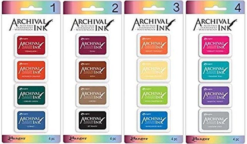Ranger Archival Mini Ink Pads Kits 14 Bundle of Kit 1 2 3 and 4