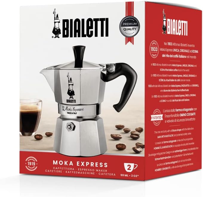 Bialetti Moka Express Export Espresso Maker,Silver,90 ml,1168 - Image 5
