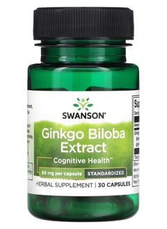 SWANSON Ginkgo Biloba Extract - Standardized 60 mg 30 Caps 