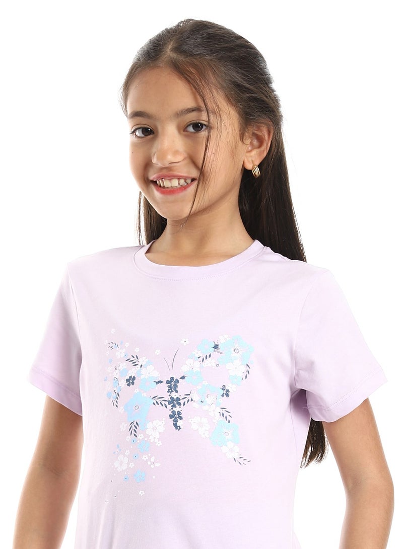 REDCOTTON Girls Printed Ballerina Tee & Pants Pajama Set  - Image 4