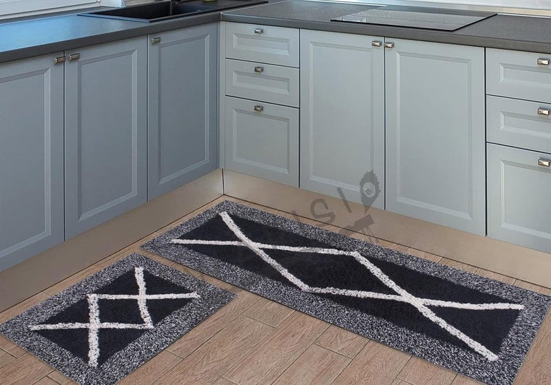 WARISI Cotton Kitchen Doormat| Floor Mat | Door Mat| Anti-Slip, Soft,Washable, Printed, Designer, for Floor, Kitchen, Room Offices (120L X 40W & 60L X 40W Centimetre), Rectangular (Design-1) - Image 1