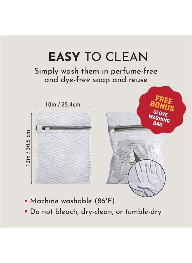 Gaxcoo - XSmall 100% Premium Cotton Moisturizing Gloves for Dry Hands & Eczema | Overnight Lotion, Sleep & Spa Treatment for Women & Men | Reusable, Washable - Free Washing Bag (White - XS - 7 Pairs - Image 1