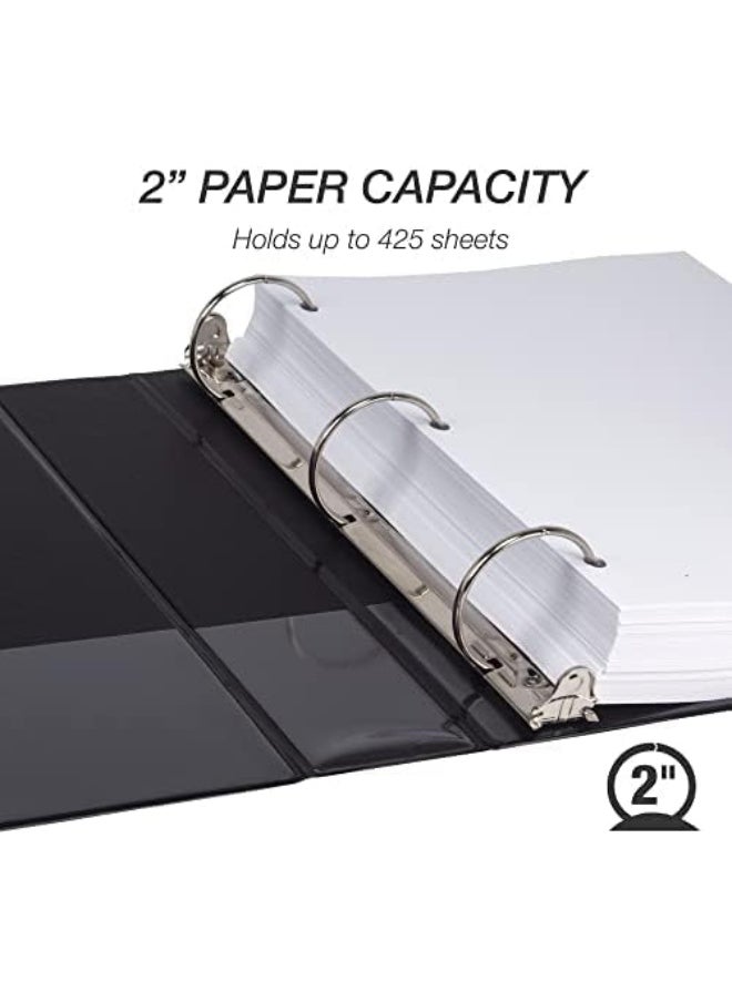 Samsill Samsill 2 Inch 3 Ring Binder, Made in USA, Economy Round Ring, Clear View Cover, 425 Sheet Capacity - for School, Home, Office - Black  - Image 3