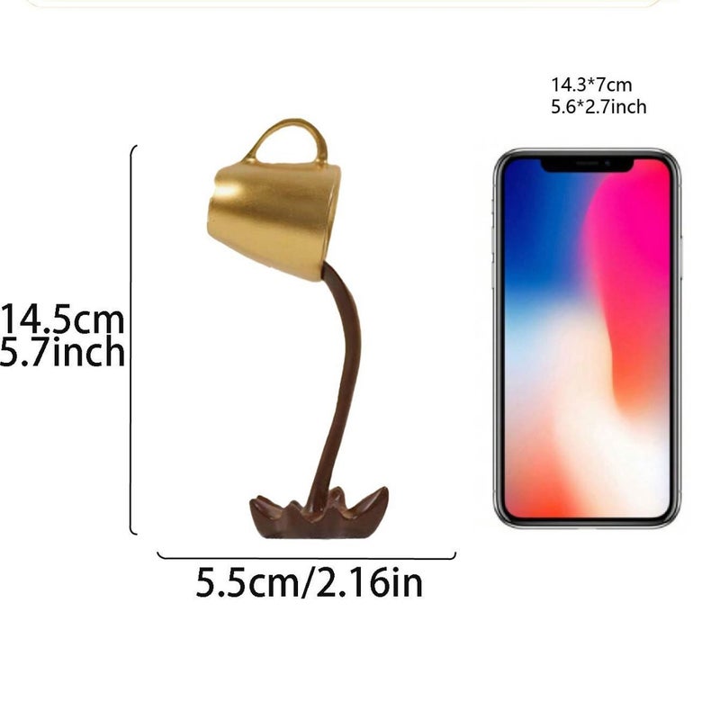 Resin 3D Floating Coffee Cup Standing Mug Decorative Ornament