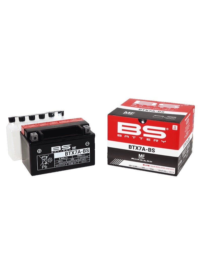 BS BATTERY BS BTX7A-BS Battery For Motorcycles / Scooters - Made in France