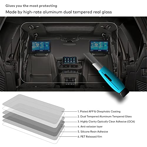 INNOSURE (2 Pack Glass Screen Protector Designed for (2021 2022 2023) Chevrolet Chevy Tahoe/Suburban, GMC Yukon Rear-seat 12.6 Inch Entertainment Media Touch Screen Back Seat Accessories (HD Clear) - Image 3
